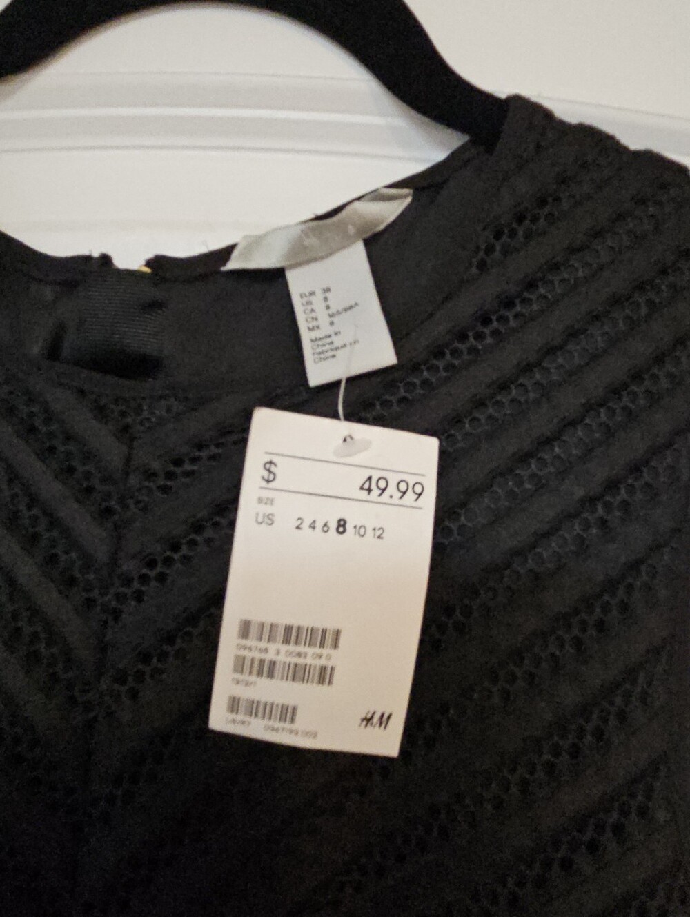 H&M Sleeveless Black Lace Mesh Overlay A-Line Dress New With Tags - Picture 3 of 4